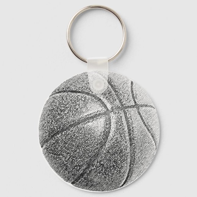 Pencil Effect Basketball Keychain (Front)