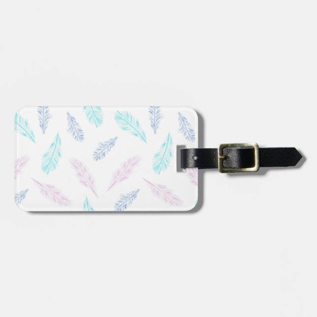 Pencil Feathers Luggage Tag (Front Horizontal)