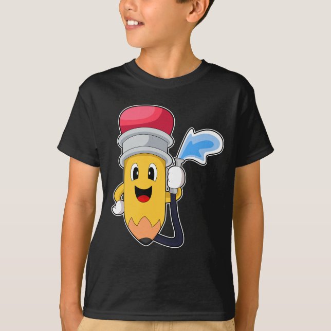 Pencil Firefighter Fire hose T-Shirt (Front)