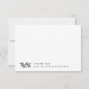 Pencil Grey Branch Thank You From the Desk Of Card