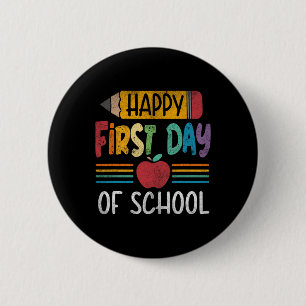 Pencil Happy First Day Of School Teacher Boys Girl 2 Inch Round Button