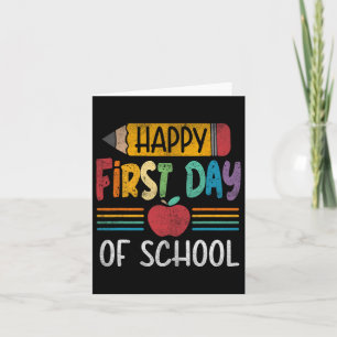Pencil Happy First Day Of School Teacher Boys Girl Card