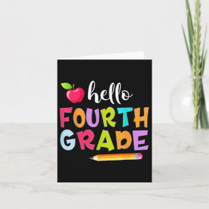 Pencil Hello Fourth Grade Teacher Student 4th Grad Card