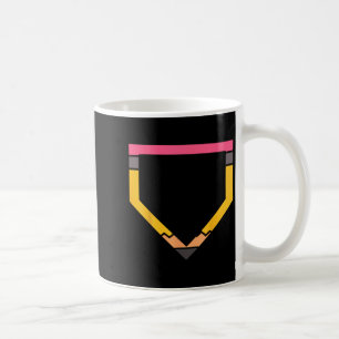 Pencil Home Plate Baseball Lovers Boys Kids Back T Coffee Mug