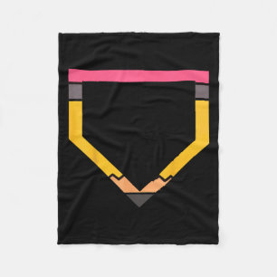 Pencil Home Plate Baseball Lovers Boys Kids Back T Fleece Blanket