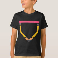 Pencil Home Plate Baseball Lovers Boys Kids Back T
