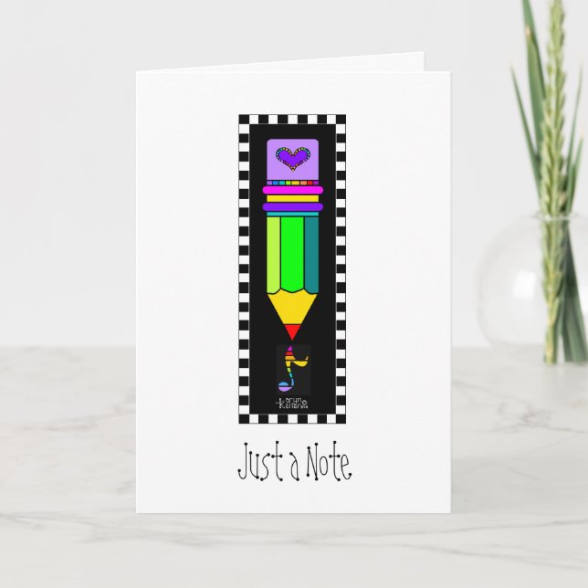 Pencil Just A Note greeting card (Front)