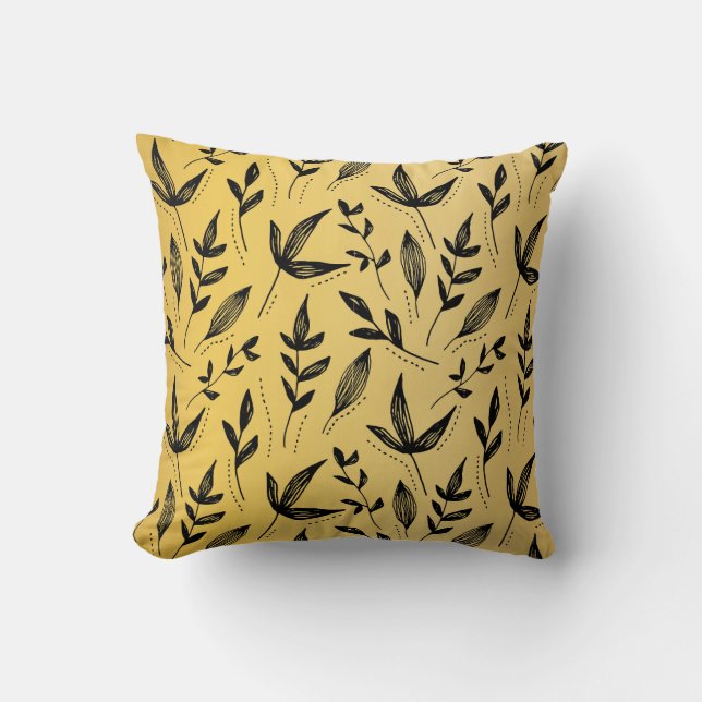 Pencil Lesvfx  Gold and Black  Throw Pillow (Front)