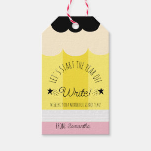 Pencil Let's Start The Year Off Write Gift Tags