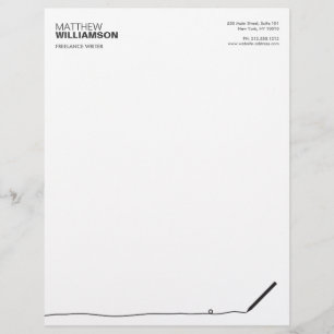 Pencil Letterhead for Authors, Writers
