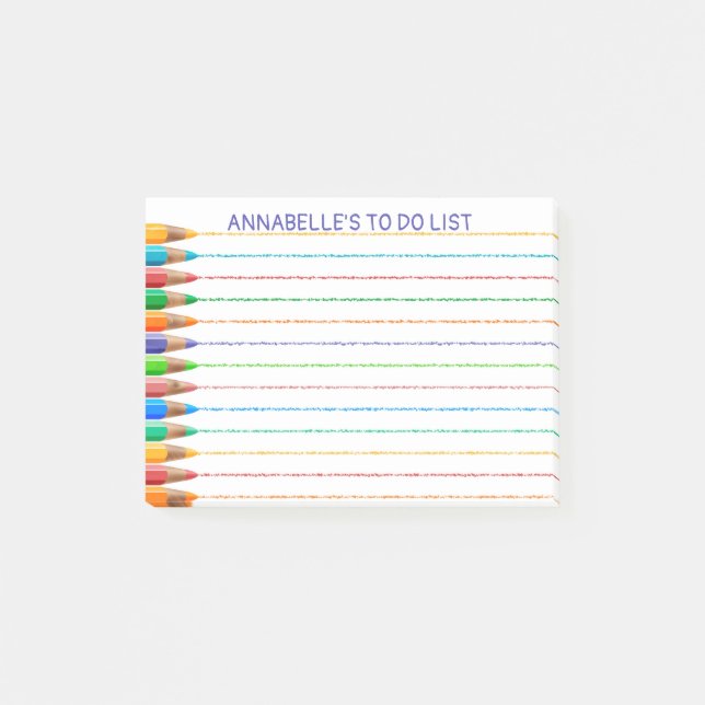 Pencil Lines To Do List Personalize Notepad (Front)
