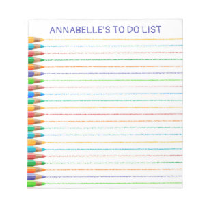 Pencil Lines To Do List Personalize Notepad