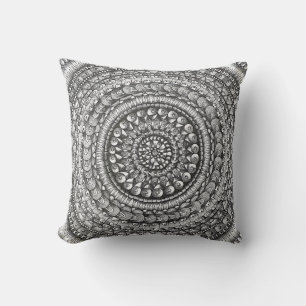 Pencil Original Art Mandala Design Throw Pillow