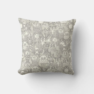 pencil pinatas ivory throw pillow