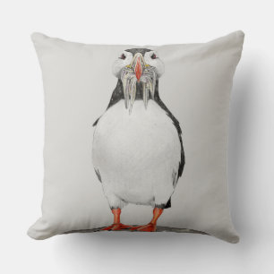 pencil puffin throw pillow