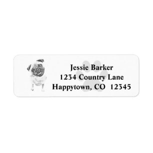 Pencil Pug Return Address Label
