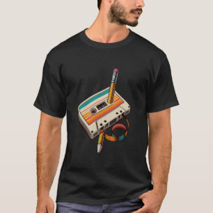 Pencil Rewind Cassette Old School Music Lovers Par T-Shirt
