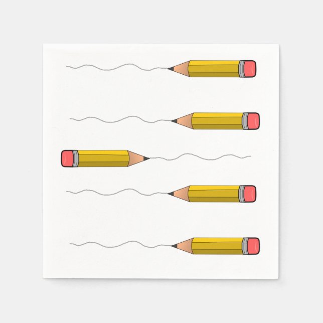 Pencil scrabble on white napkin (Front)