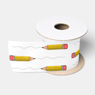 Pencil scrabble on white satin ribbon