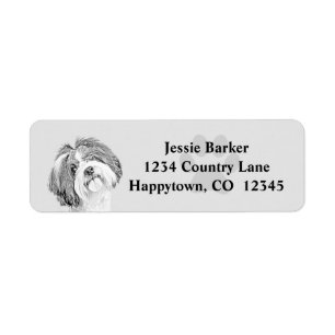 Pencil Shih Tzu Face Return Address Label