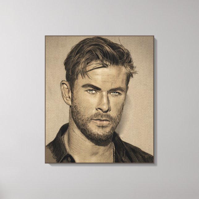 Pencil Sketch Drawing Canvas Print (Front)