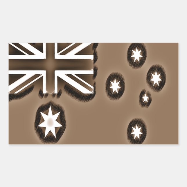 Pencil Sketch Effect Sepia Australian Flag Sticker (Front)