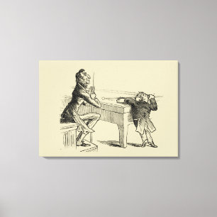 Pencil Sketch of Two Men Playing Pool Canvas Print