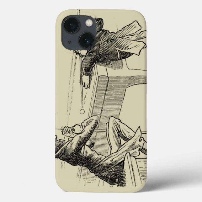 Pencil Sketch of Two Men Playing Pool Case-Mate iPhone Case (Back)