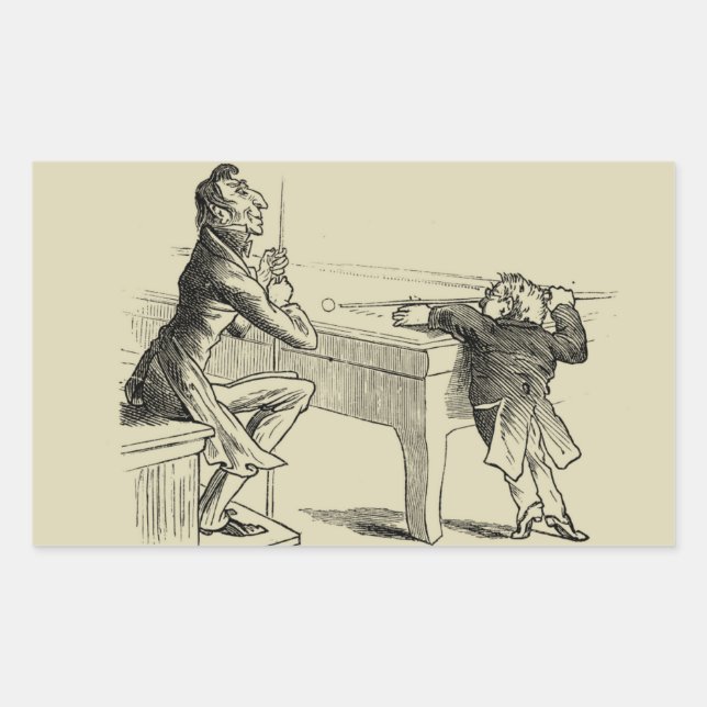 Pencil Sketch of Two Men Playing Pool Sticker (Front)