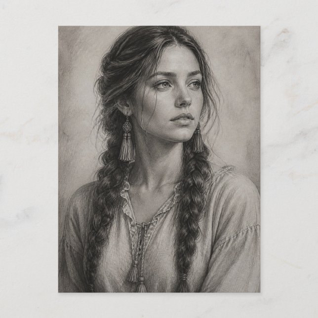 Pencil sketch postcard (Front)