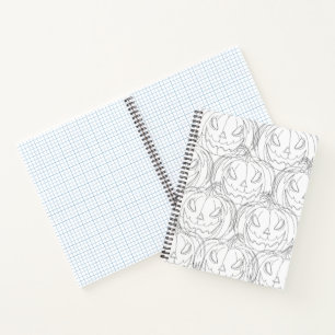 Pencil sketch pumpkin notebook