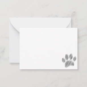 Pencil Sketched Dog Paw Digital Art Card