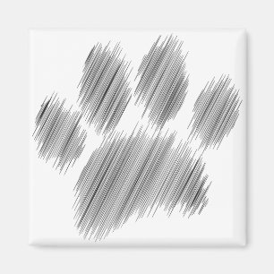 Pencil Sketched Dog Paw Digital Art Magnet