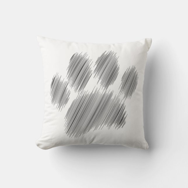 Pencil Sketched Dog Paw Digital Art  Throw Pillow (Front)