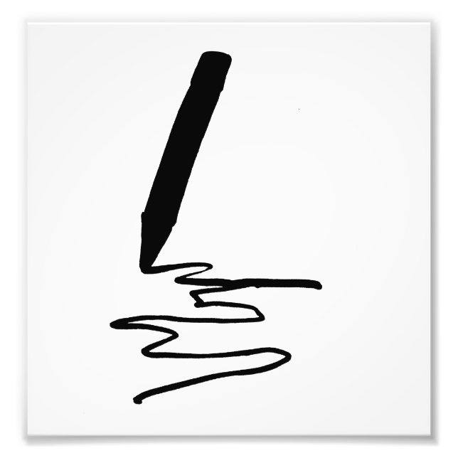 Pencil Sketching Silhouette Drawing Photo Print (Front)