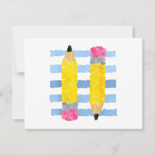 Pencil Stripes Fall Teacher Students Back to Schoo Save The Date
