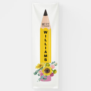 Pencil Sunflower Classroom Banner