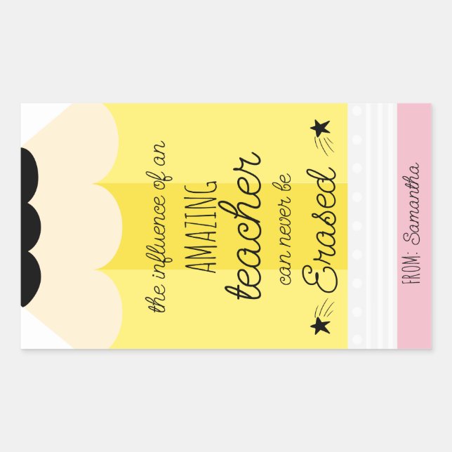 Pencil Teacher Appreciation Gift Sticker (Front)