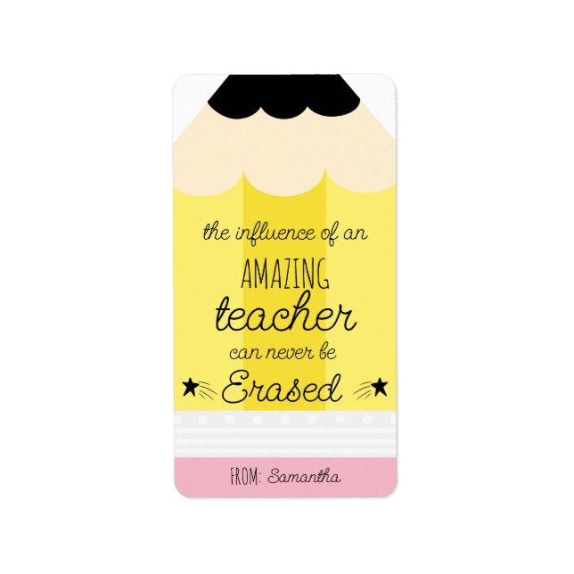 Pencil Teacher Appreciation Gift Sticker (Front)