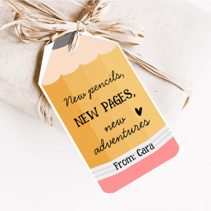 Pencil Teacher School Favor Tags
