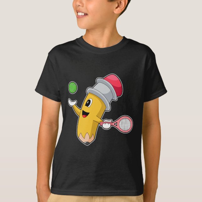 Pencil Tennis Tennis racket Sports T-Shirt (Front)