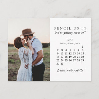 Pencil Us In Save the Date May 2021 Calendar Postcard