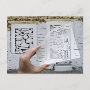 Pencil Vs Camera - Child Dreaming Postcard