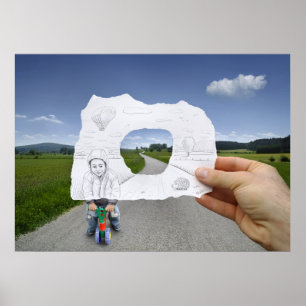 Pencil Vs Camera - Child Playing Poster