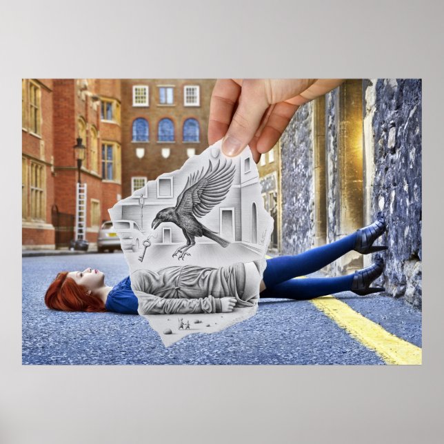 Pencil Vs Camera - Crow Poster (Front)