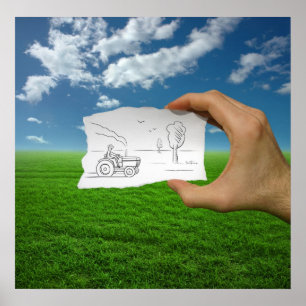 Pencil Vs Camera - Farmer Poster