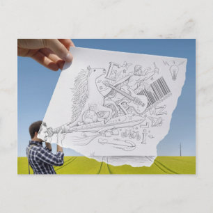 Pencil Vs Camera - Inspiration Postcard