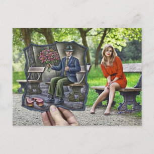 Pencil Vs Camera - Saint Valentine Gentleman Holiday Postcard