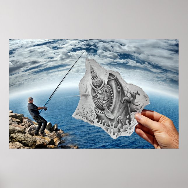 Pencil Vs Camera - Shark Poster (Front)