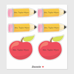 Pencils and Apples Teacher Classroom Personalize
